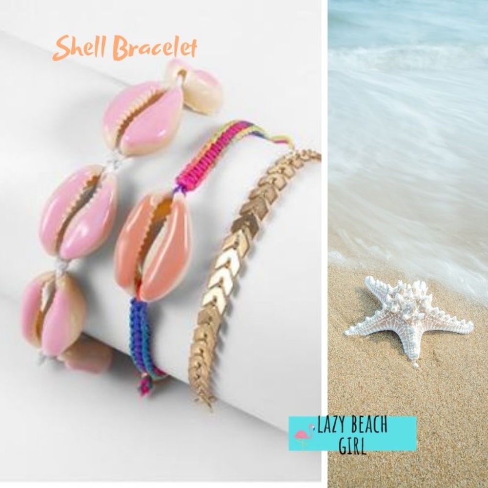 Beautiful Pastel Shell Bracelet Set - Picture 2 of 4
